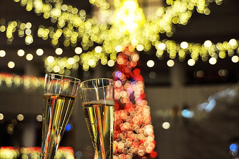 シャンパンとクリスマスツリー＠東京オペラシティ