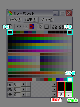 パレットについて ドット絵描こうz